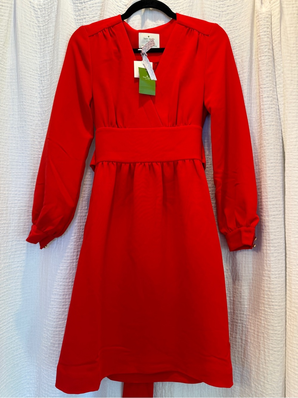 🌟 Kate Spade New York Shiella Dress Long Sleeve Red 🌟